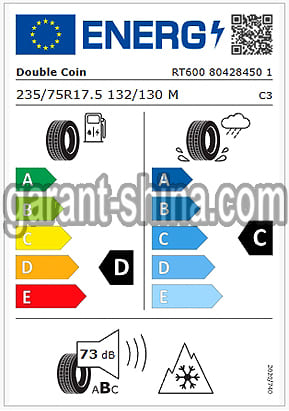 Double Coin RT600 (рулевая) 235/75 R17.5 132/130M 16PR - Фото Европейских характеристик